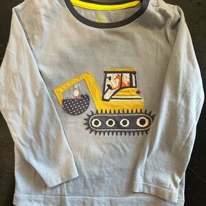 Mini Boden light blue tractor long sleeve shirt